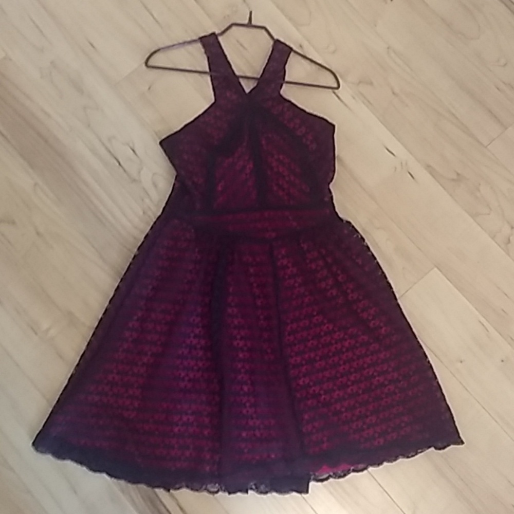 Lace High-Neck Party Dress